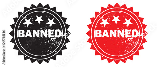 Banned Rubber Stamp Seal icon Vector. Banned Rubber icon Stamp on Grunge style. vector illustration.