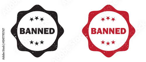 Banned Rubber Stamp Seal icon Vector. Banned Rubber icon Stamp on Grunge style. vector illustration.