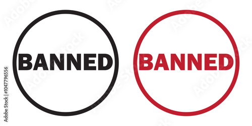 Banned Rubber Stamp Seal icon Vector. Banned Rubber icon Stamp on Grunge style. vector illustration.