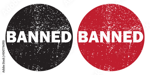 Banned Rubber Stamp Seal icon Vector. Banned Rubber icon Stamp on Grunge style. vector illustration.