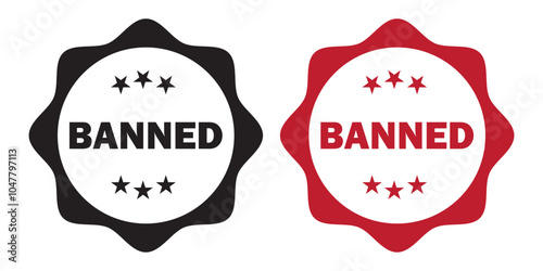 Banned Rubber Stamp Seal icon Vector. Banned Rubber icon Stamp on Grunge style. vector illustration.