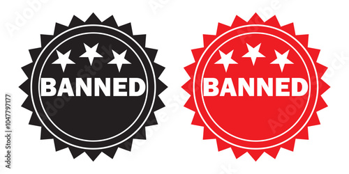 Banned Rubber Stamp Seal icon Vector. Banned Rubber icon Stamp on Grunge style. vector illustration.