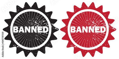 Banned Rubber Stamp Seal icon Vector. Banned Rubber icon Stamp on Grunge style. vector illustration.
