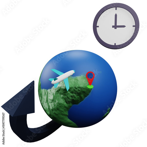 3 D illustration of travel time