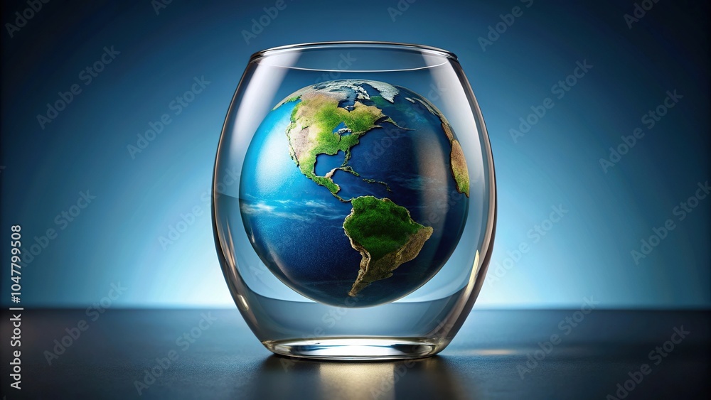 Symmetrical globe in glass globe