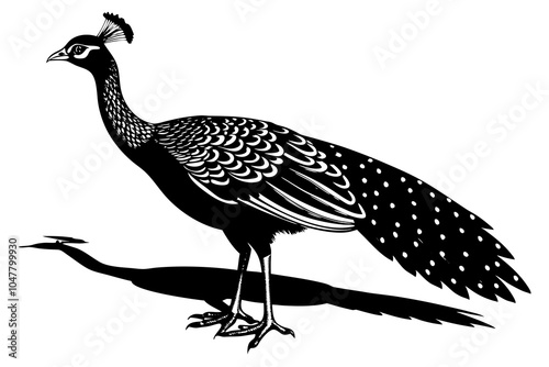 Beautiful female peahen or peacock-