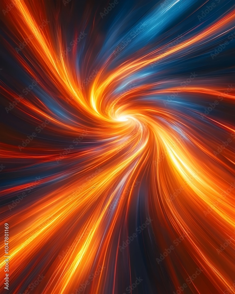 An abstract swirl of vibrant orange and blue light streaks, creating a dynamic sense of motion and energy, evoking a cosmic or energetic vortex effect. An abstract swirl of vibrant orange and blue light streaks, creating a dynamic sense of motion and energy, evoking a cosmic or energetic vortex effect.