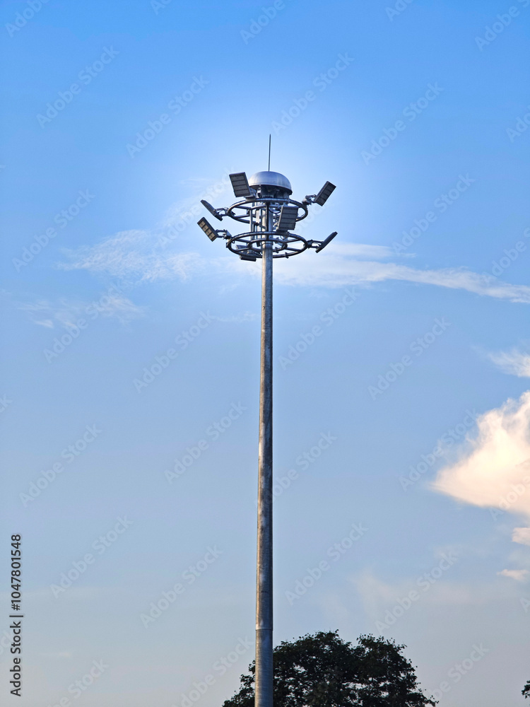 spotlight pole with blue sky and copy space spotlight pole with blue sky and copy space