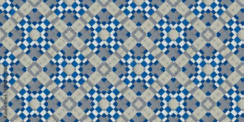 Geometric Pattern: Blue Harmony