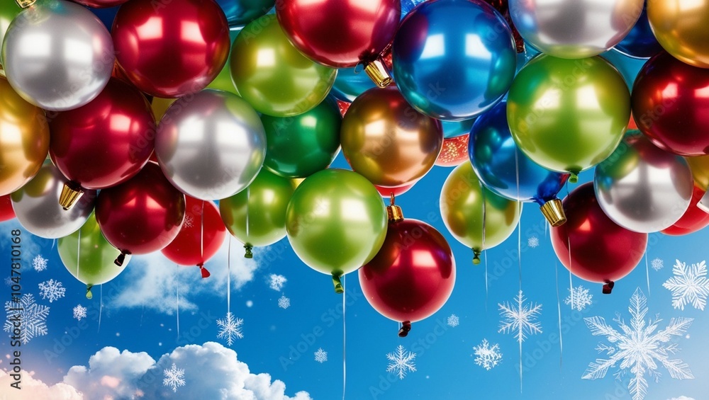 Colorful Christmas Balloons Background Colorful Christmas Balloons Background