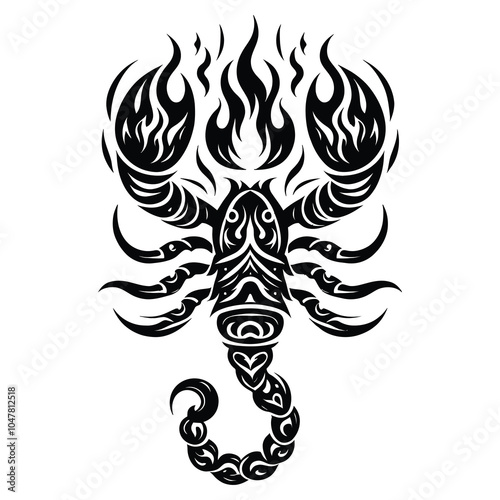 Scorpion fire tatto design.eps
