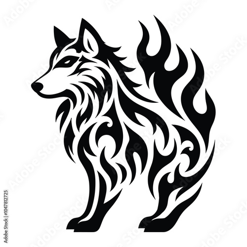 Wolf fire tribal simple.eps