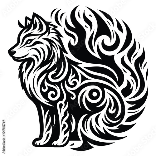 wolf fire tribal two.eps