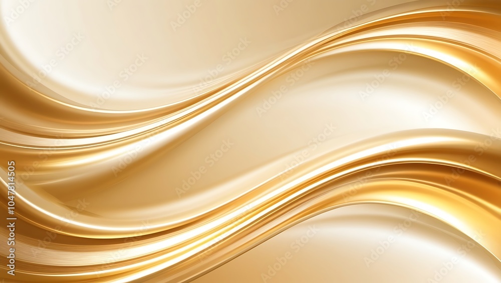 Fototapeta premium Abstract golden background with wave. Generative Ai.