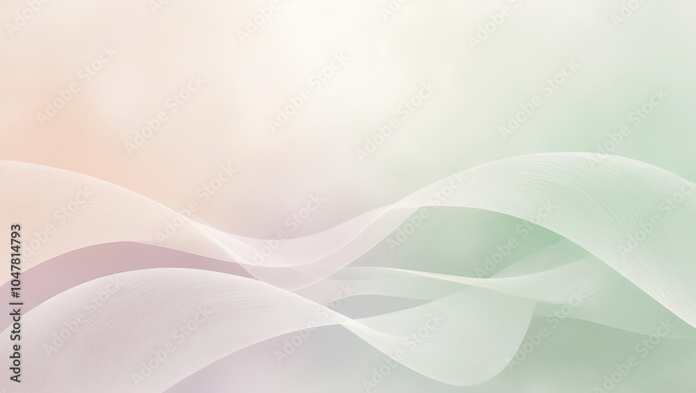 Obraz premium Abstract pastel background with wave. Generative Ai.