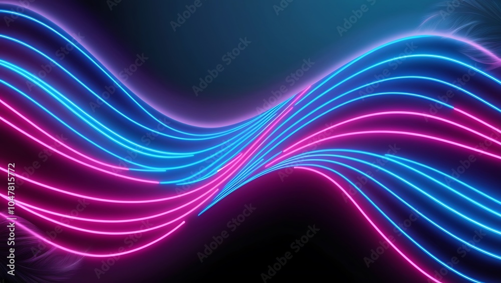 Abstract background with neon glowing lines. Generative Ai. Abstract background with neon glowing lines. Generative Ai.