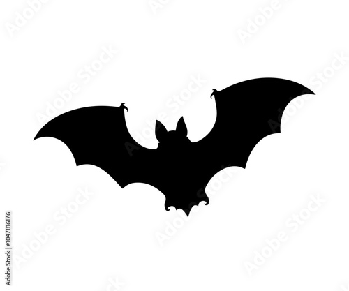 Halloween bat set. Black silhouette Halloween bat vector illustration