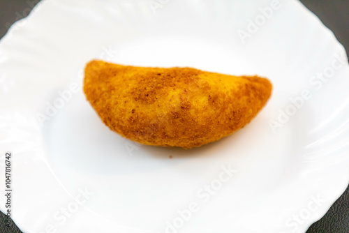 Traditional snack known as risoles, stuffed with minced meat and fried photo