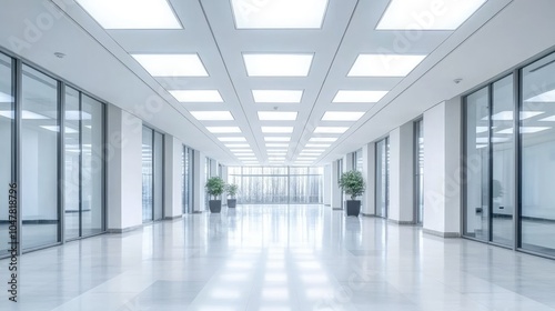 Wallpaper Mural Modern Office Corridor with Bright Skylights Torontodigital.ca