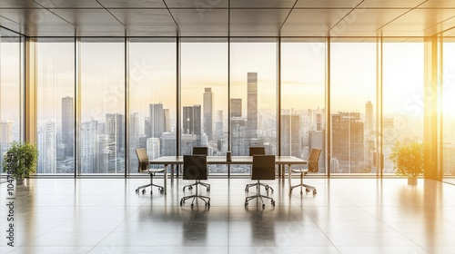 Wallpaper Mural Modern Office with City View at Sunset Torontodigital.ca