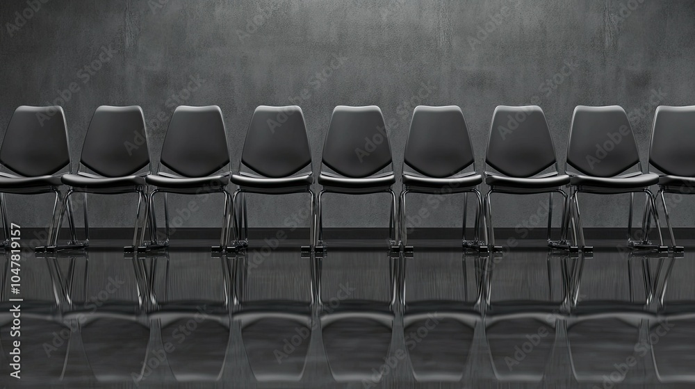 Fototapeta premium Modern Chairs in Minimalist Interior Space