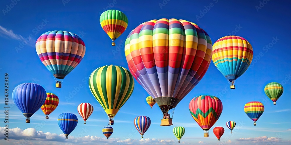 Obraz premium Symmetrical hot air balloons isolated on white background