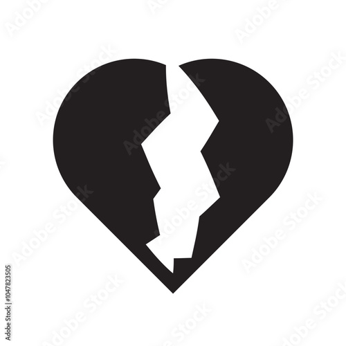 Broken Heart Icon vector illustration.