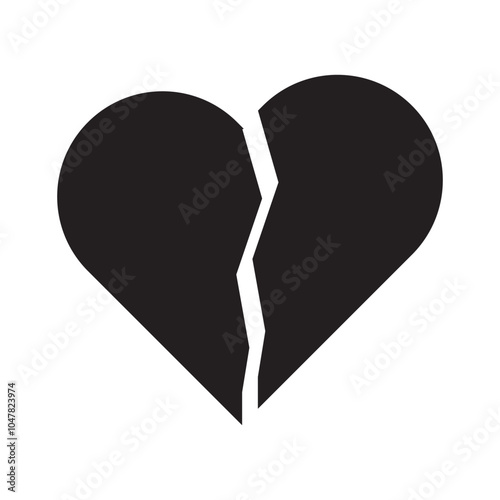 Broken Heart Icon vector illustration.