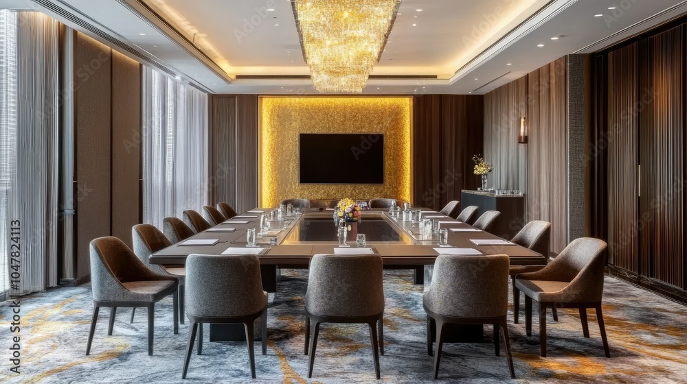 Fototapeta premium Modern Conference Room with Elegant Design and Amenities