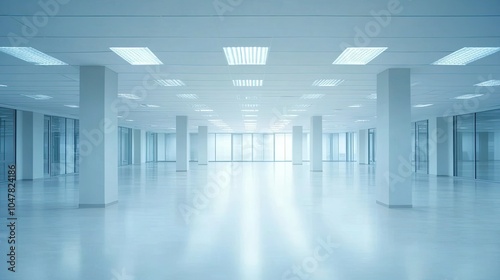 Modern Empty Office Space with Bright Lighting