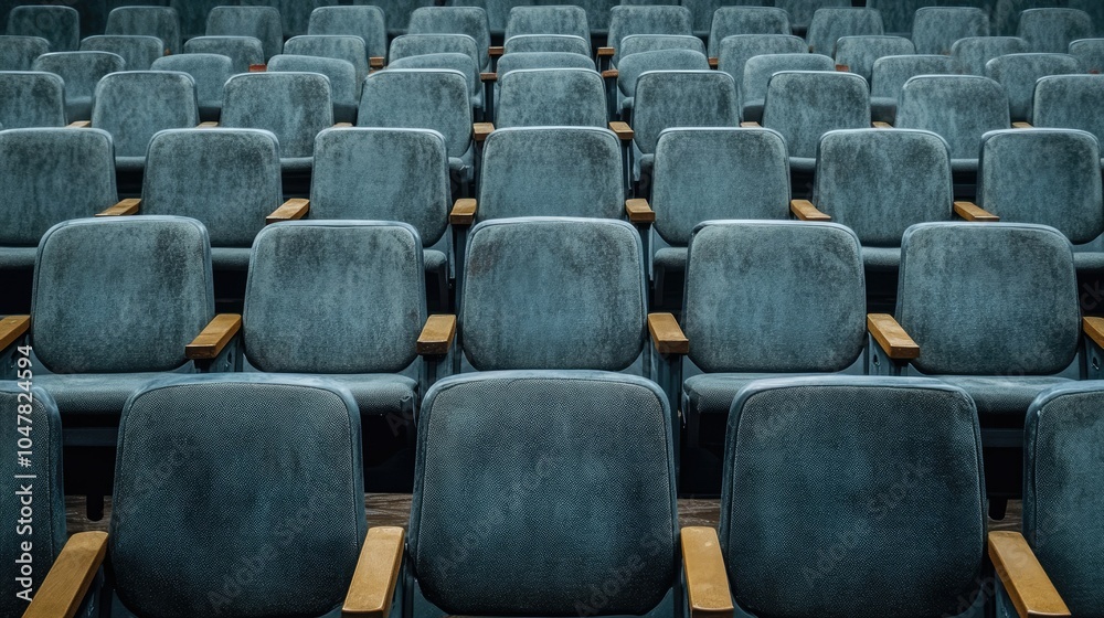 Obraz premium Empty Theater Seats in Rows for Audience Experience