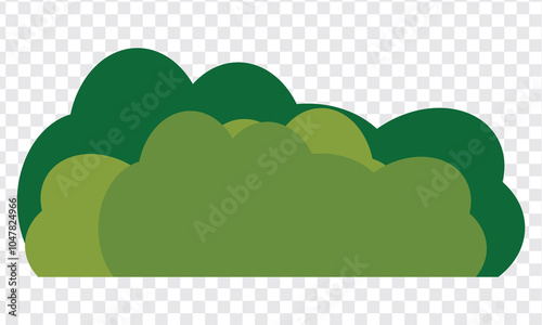 Bush icon, flat style The bush icon vector on a PNG background.