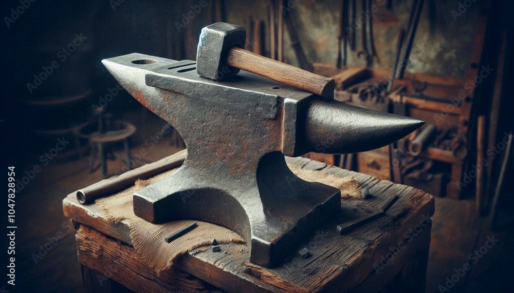 Rustic Anvil in Historic Blacksmith Workshop Rustic Anvil in Historic Blacksmith Workshop