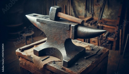 Rustic Anvil in Historic Blacksmith Workshop photo