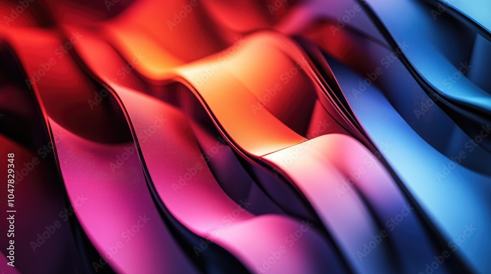 Abstract Wavy Surface with Gradient Color Transitions Abstract Wavy Surface with Gradient Color Transitions