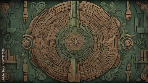 Ancient Mayan Glyph Abstract Background