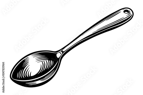 Stainless steel soup spoon vector art illustration 