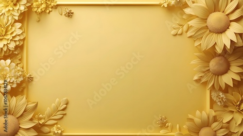 Wallpaper Mural Golden Floral Background with Sunflowers and Copy Space Torontodigital.ca
