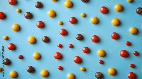 A Colorful Selection of Assorted Candies Spread on a Vibrant Blue Surface