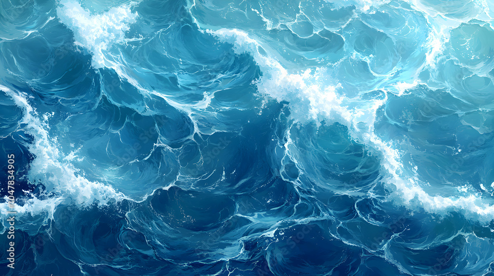 Top-Down View of a Calm Blue Sea with Subtle Waves Under Clear Sky Top-Down View of a Calm Blue Sea with Subtle Waves Under Clear Sky