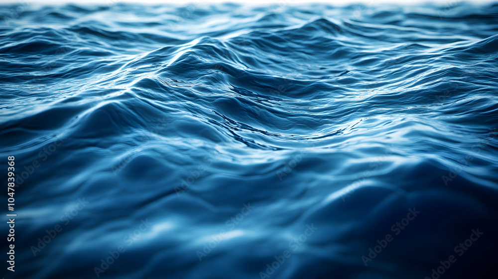 Gentle Ocean Waves Rolling Over a Tranquil Blue Water Surface on a Clear Day Gentle Ocean Waves Rolling Over a Tranquil Blue Water Surface on a Clear Day