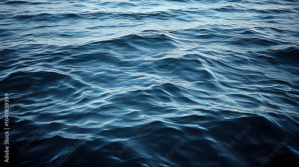 Gentle Ocean Waves Rolling Across a Calm Water Surface at Sunset Gentle Ocean Waves Rolling Across a Calm Water Surface at Sunset