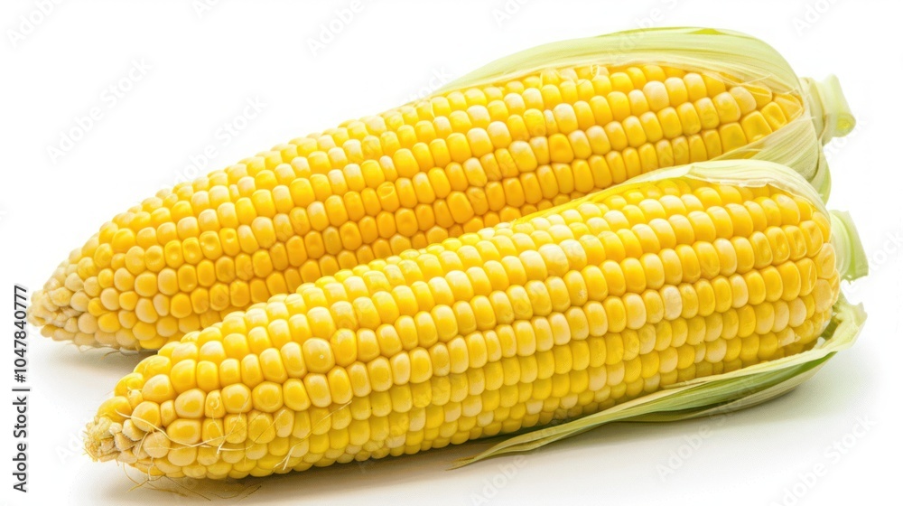 Two Ears of Fresh Corn on the Cob with Husks Two Ears of Fresh Corn on the Cob with Husks