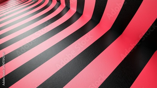 Wallpaper Mural Abstract image featuring wavy red and black stripes creating a dynamic visual effect. Torontodigital.ca