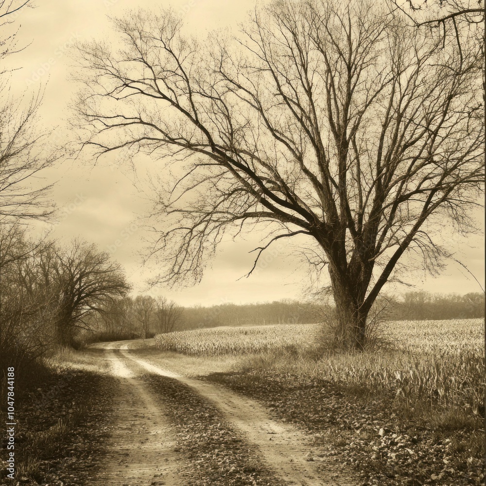 Fototapeta premium The tree is half green half dry on a white background. Drought, water shortage concept