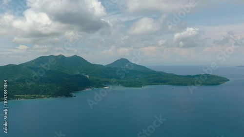 Wallpaper Mural Deep blue sea surrounded in Camiguin Island. Blue sky and clouds. Philippines. Torontodigital.ca