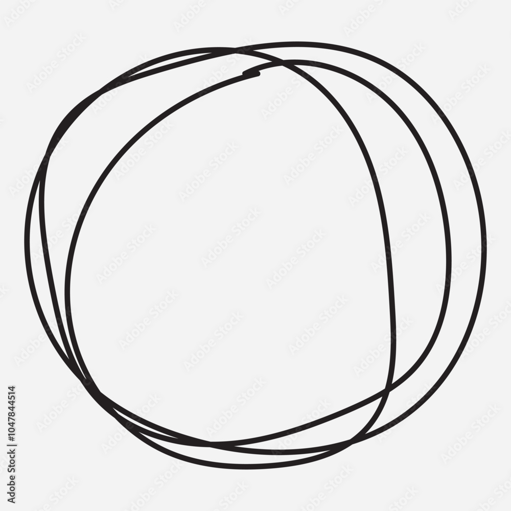 Hand drawn and pen draw circle and Round line icon. Flat style isolated on white background. Handwritten circle vector illustration. Hand drawn and pen draw circle and Round line icon. Flat style isolated on white background. Handwritten circle vector illustration.