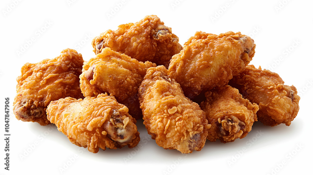 A Delicious Pile of Crispy Fried Chicken Wings Drizzled with Sauce on a Rustic Wooden Table A Delicious Pile of Crispy Fried Chicken Wings Drizzled with Sauce on a Rustic Wooden Table