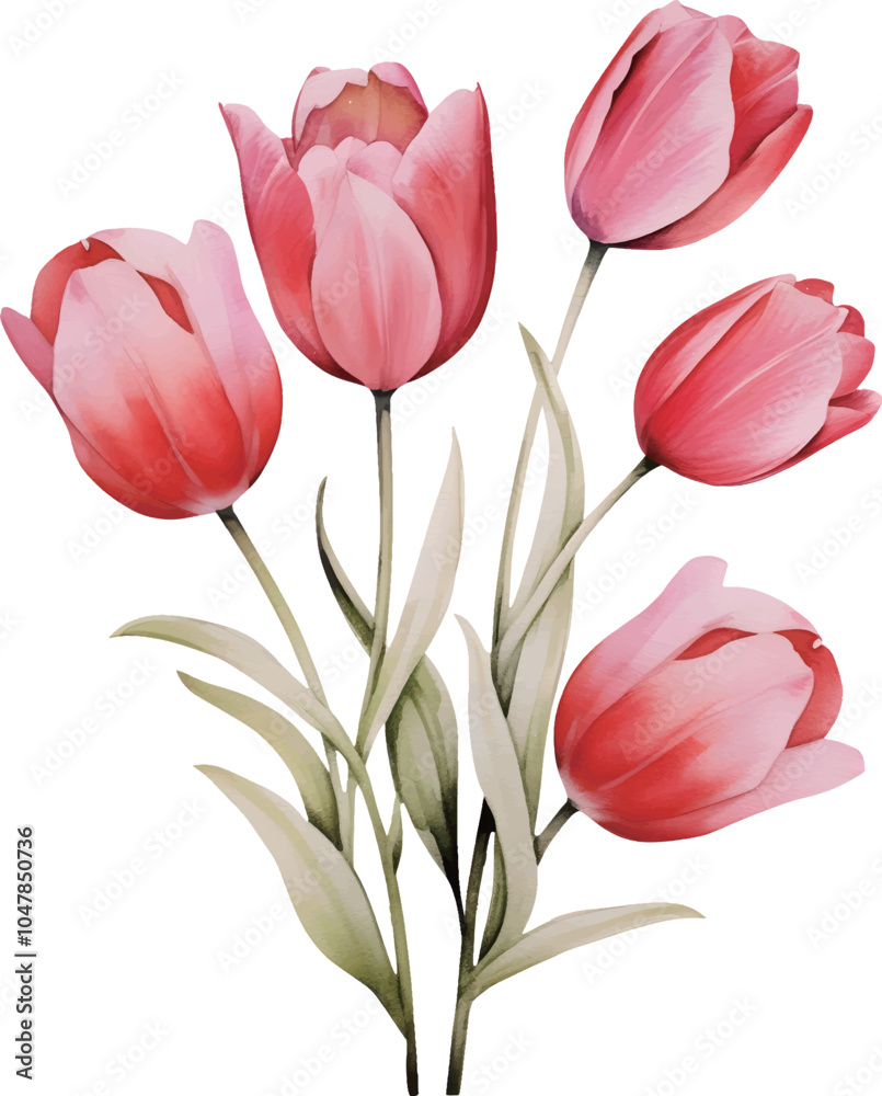 Fototapeta premium bouquet of pink tulips