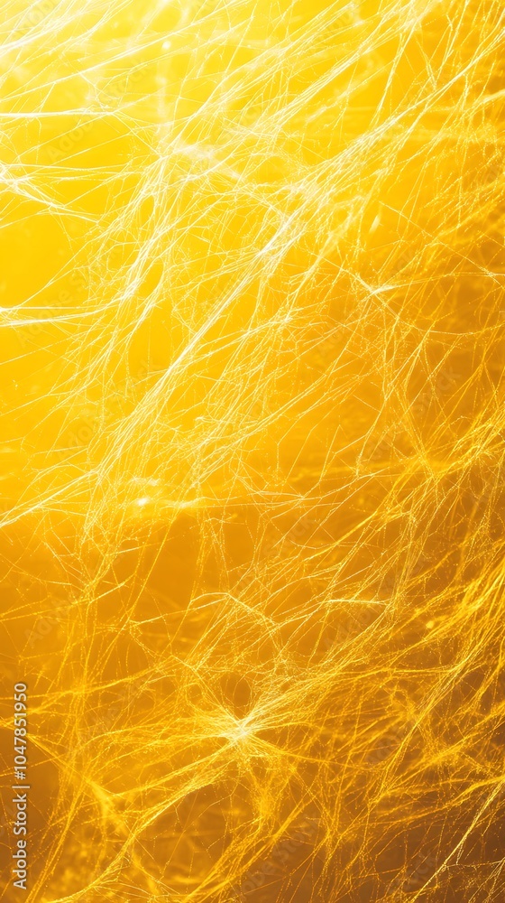 Fototapeta premium White Spider Web on Yellow Background, Abstract Image, Texture, Pattern Background, Wallpaper, Cover and Screen of Smartphone, PC, Laptop, 9:16 and 16:9 Format